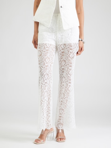 Abercrombie & Fitch Wide leg Trousers in White: front