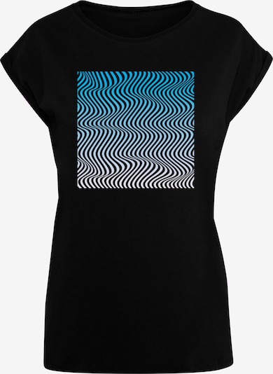 Merchcode T-shirt 'Summer - Wavy' en bleu / noir / blanc, Vue avec produit