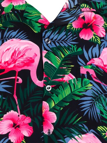 King Kameha Shirt 'Flamingo Flowers' in Pink