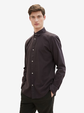 TOM TAILOR DENIM Regular fit Overhemd in Zwart: voorkant