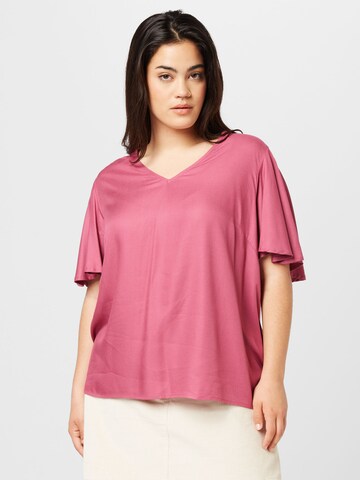 ONLY Carmakoma - Blusa 'CHANTAL' en rosa: frente