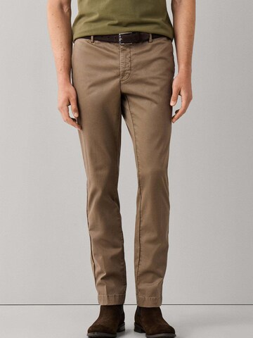 Coupe slim Pantalon chino 'KENSINGTON ' Hackett London en beige : devant