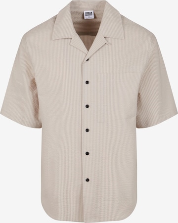 Urban Classics Comfort fit Button Up Shirt in Beige: front