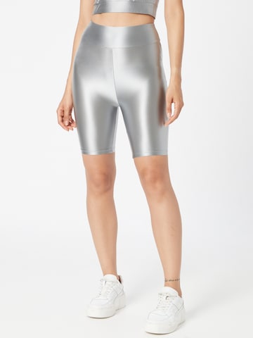 Urban Classics Skinny Leggings in Silver: front