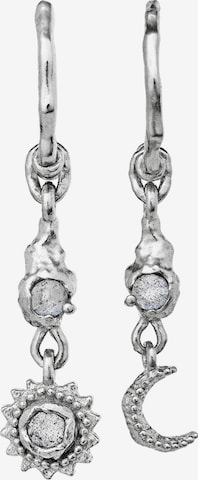 Boucles d'oreilles ' EMBER ' Maanesten en argent : devant