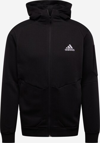 ADIDAS SPORTSWEAR Sportsweatvest 'Essentials For Gameday Fleece ' in Zwart: voorkant