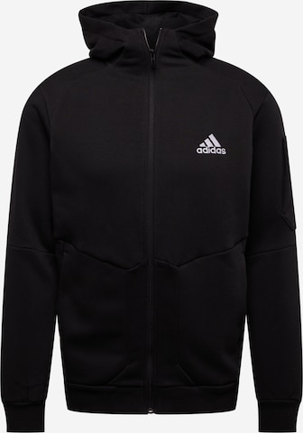 ADIDAS SPORTSWEAR Sportsweatjacke 'Essentials For Gameday Fleece ' in Schwarz: predná strana