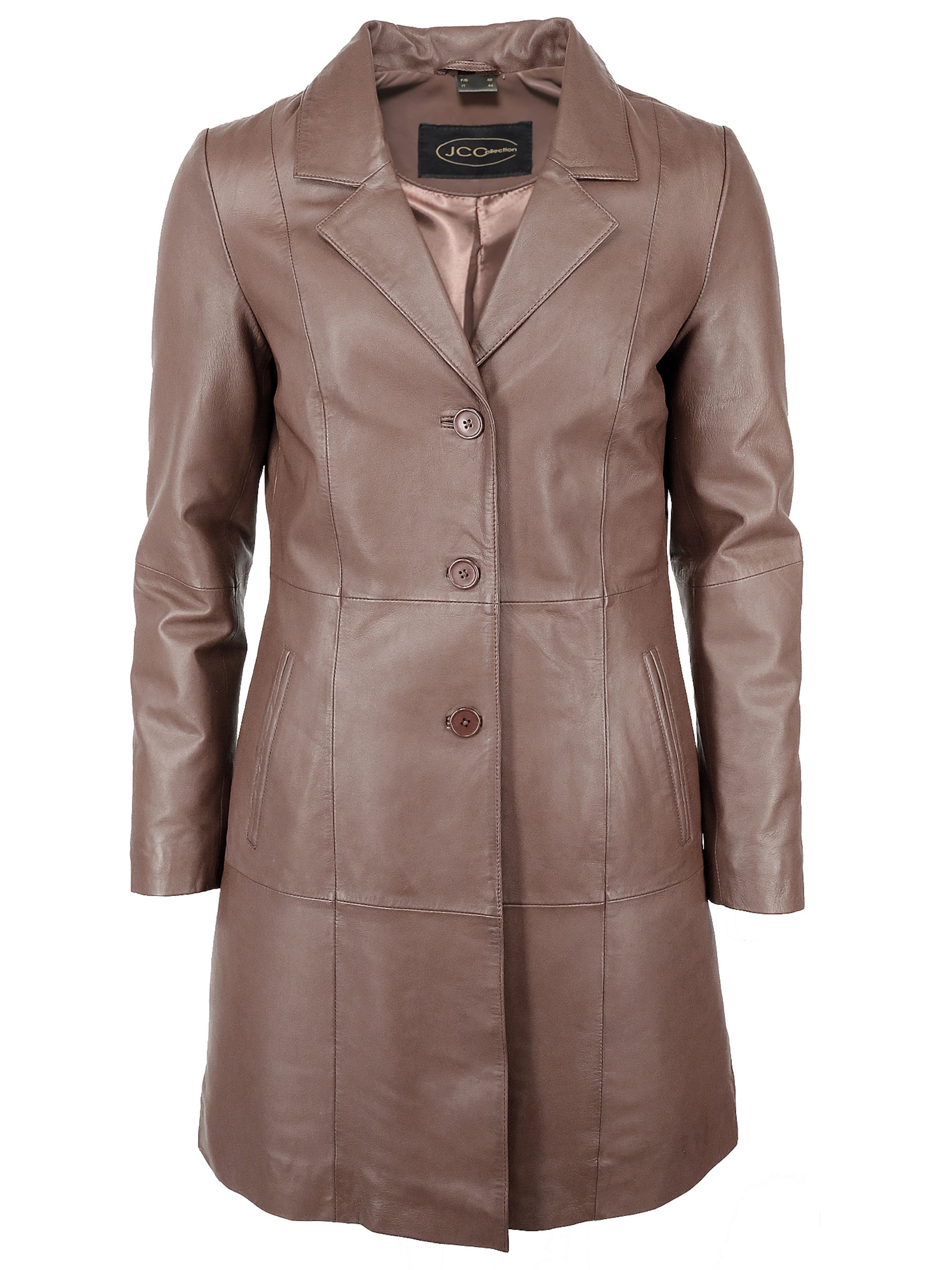 JCC Ledermantel in Braun: Vorderseite