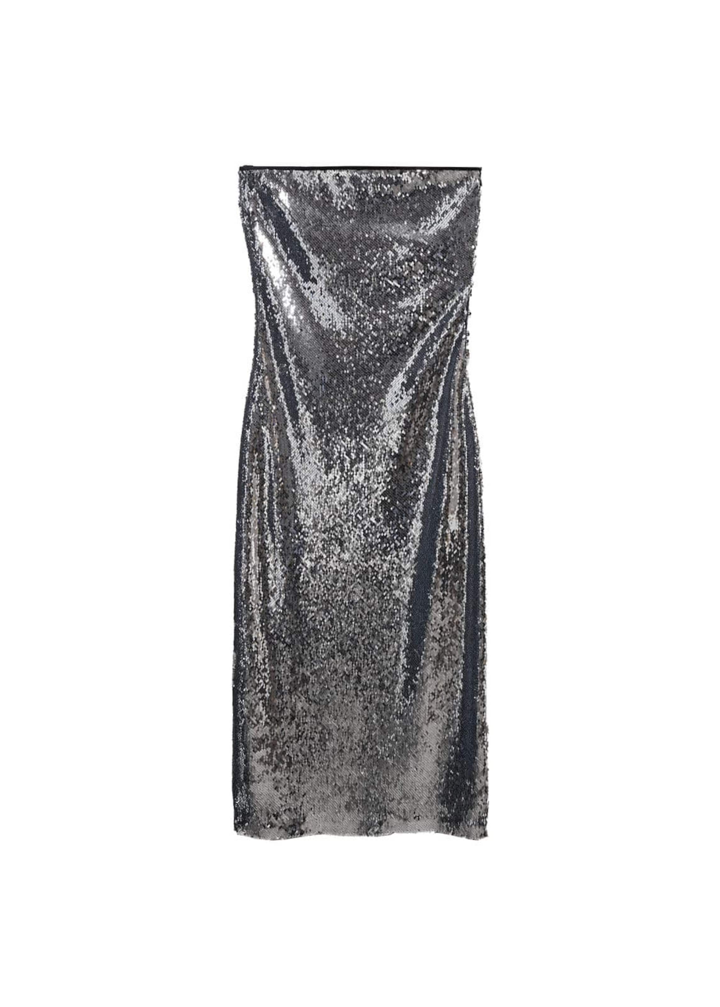 MANGO Cocktailklänning 'Xariel' i silver: framsida