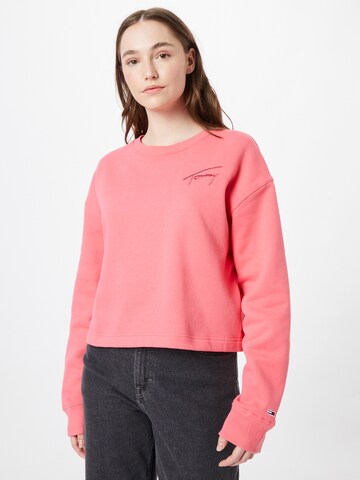 Sweat-shirt Tommy Jeans en rose : devant