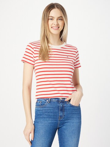 TOMMY HILFIGER T-Shirt '1985 Slim Slub' in Rot: Vorderseite