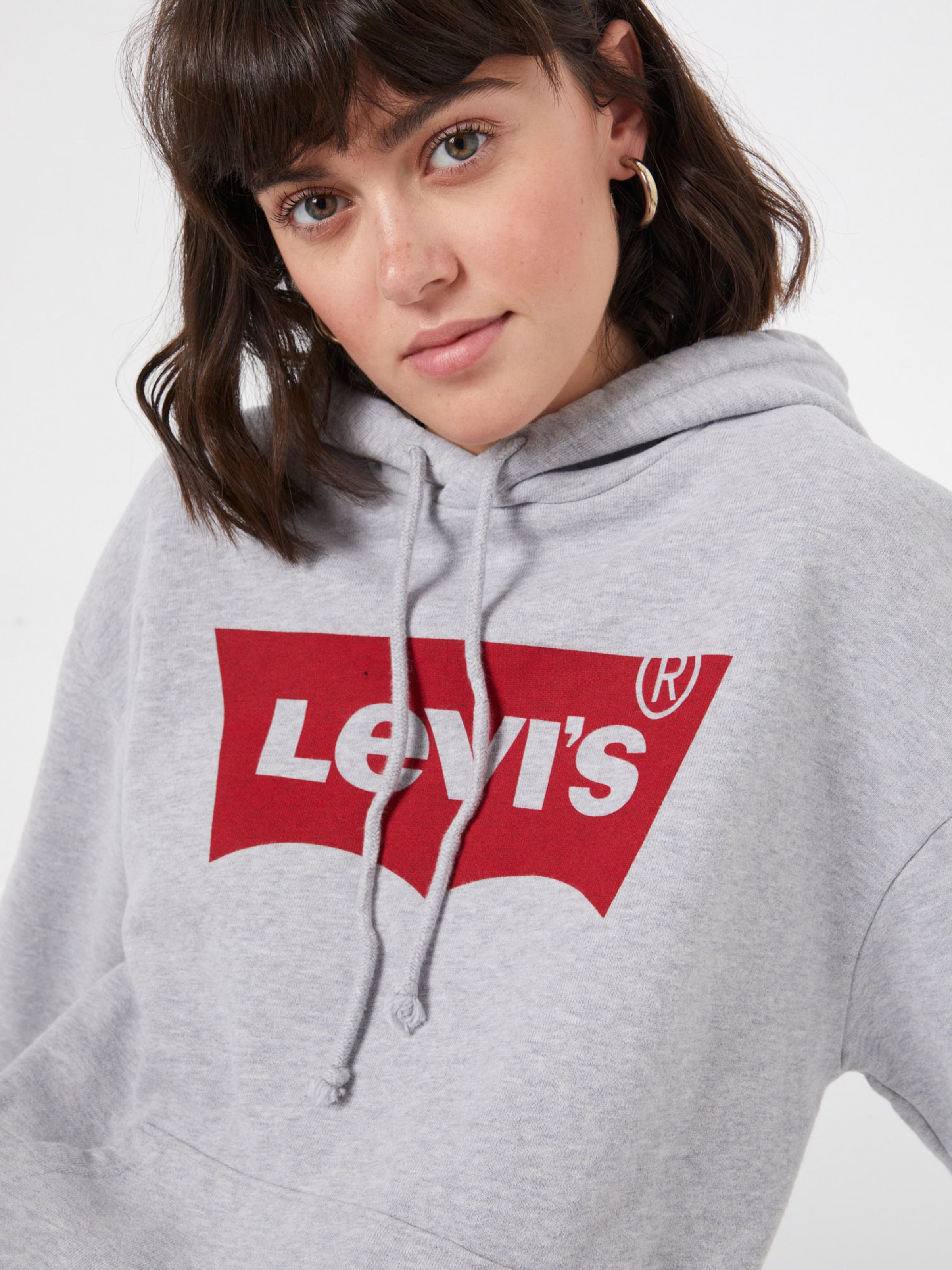 LEVI S Sweatshirt Graphic Standard Hoodie in Mottled Grey