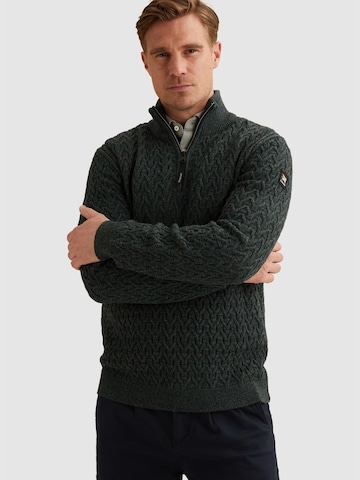 VANGUARD Trui 'Pullover in a wool blend with half-zip' in Groen
