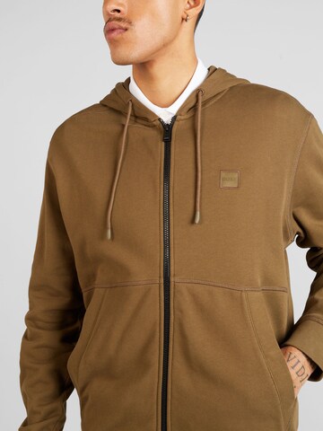 BOSS Zip-Up Hoodie 'Zetalky' in Green