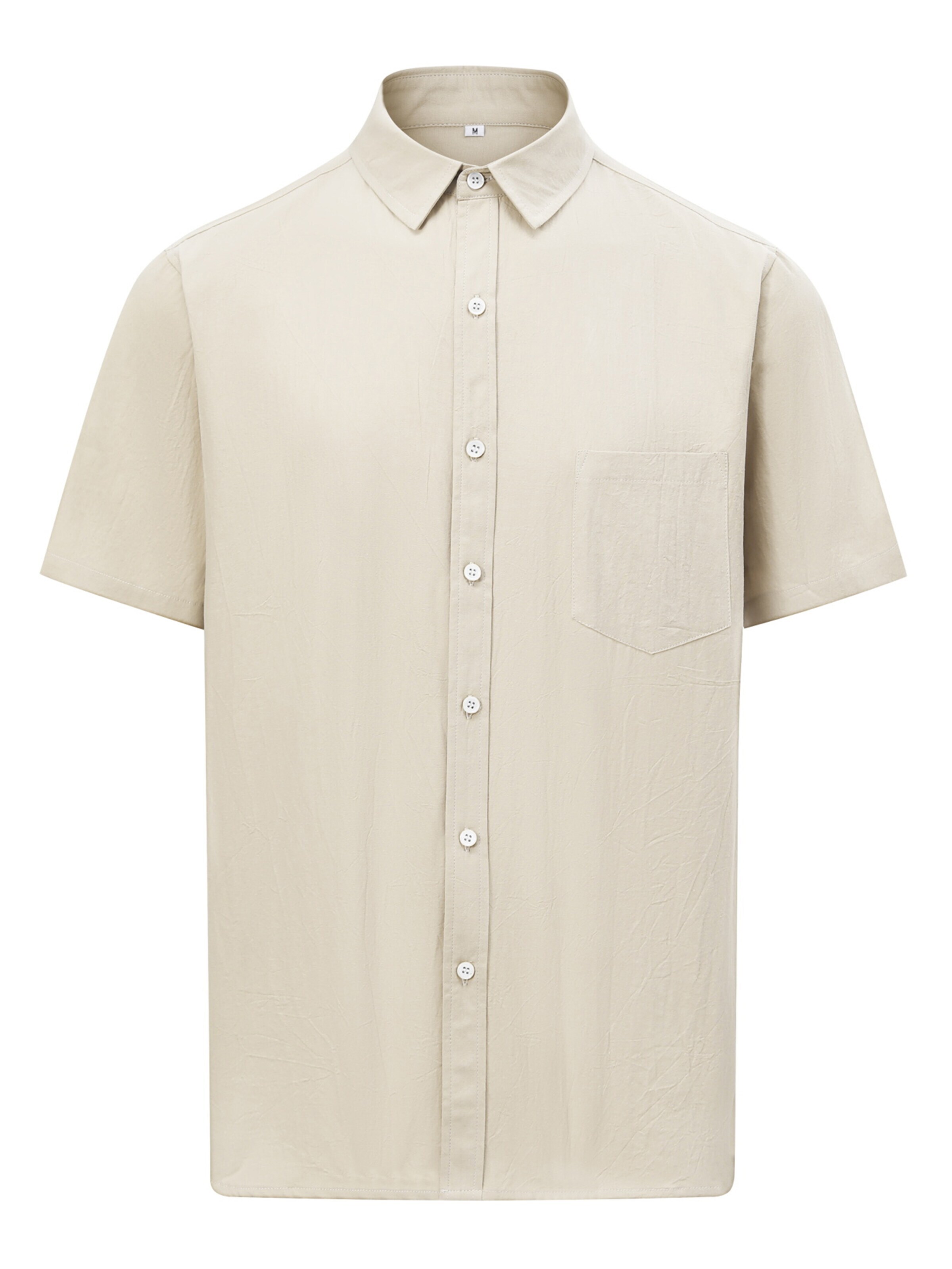 ALLTHEMEN Button Up Shirt 'Schlicht' in Beige: front