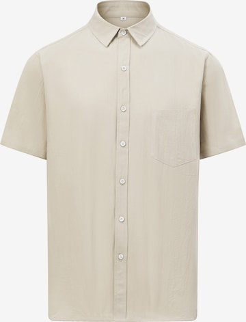 ALLTHEMEN Button Up Shirt 'Schlicht' in Beige: front