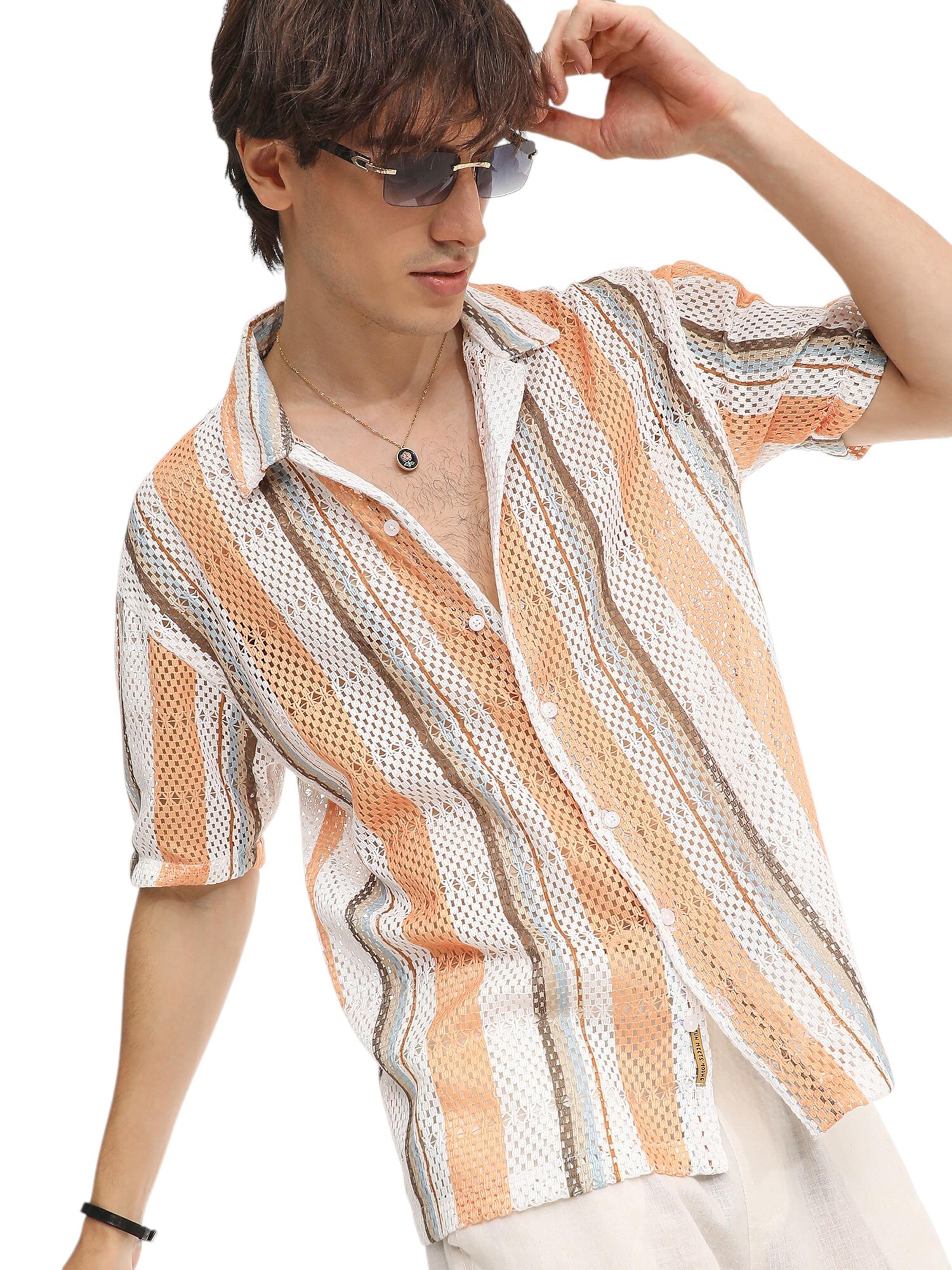 Campus Sutra Comfort Fit Skjorte 'Topsie' i orange