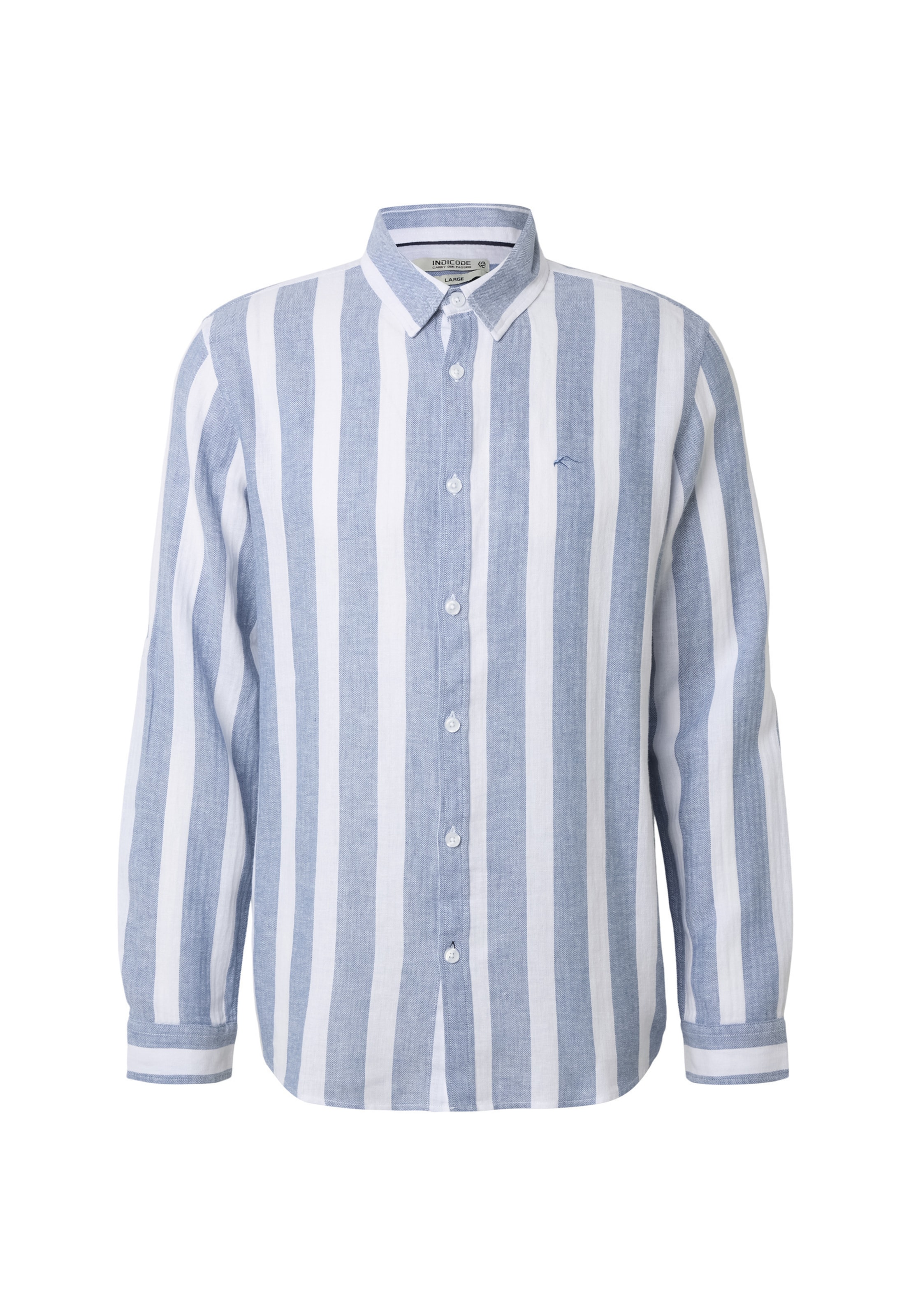 Coupe regular Chemise 'Donuld' INDICODE JEANS en bleu : devant