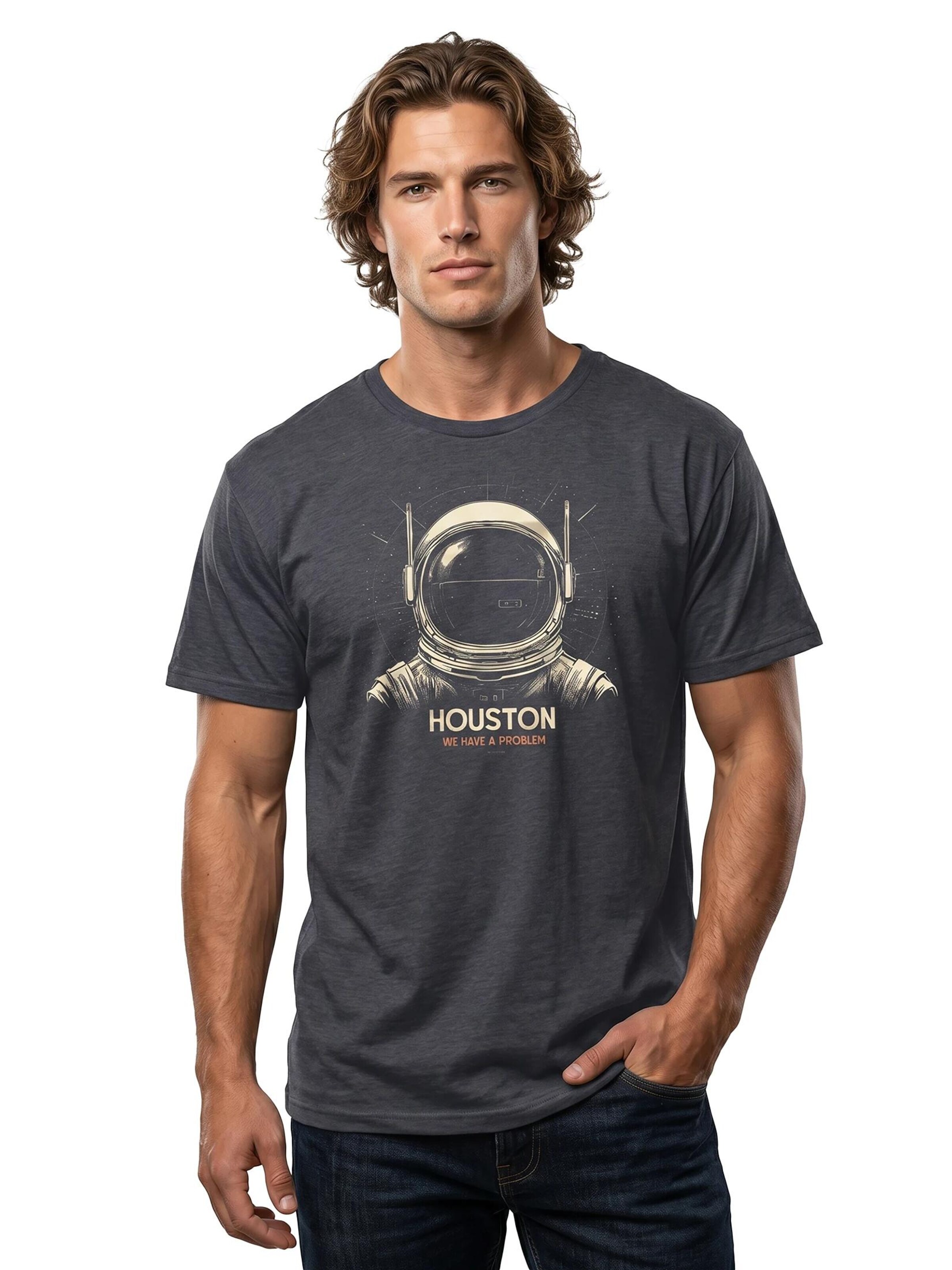 MAKAYA Shirt 'Huston Astronaut' in Grey