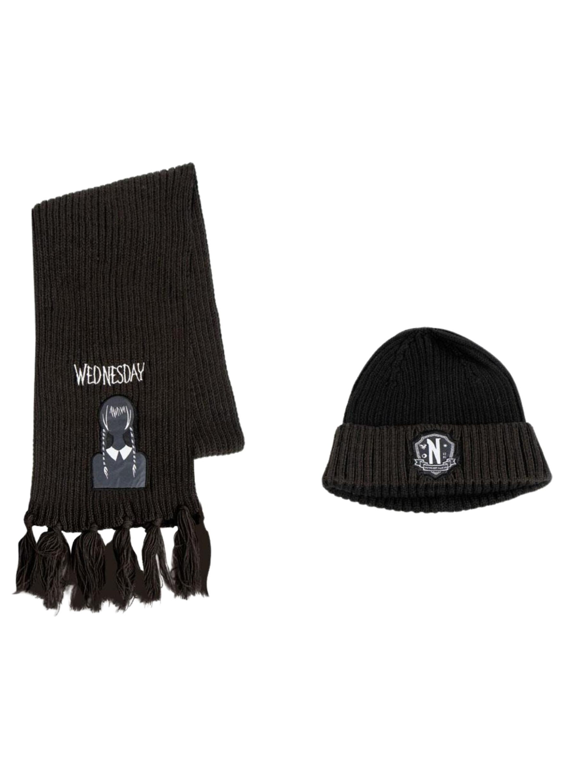 Set 'Wednesday Schal Set' DISNEY en noir