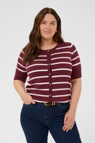 KAFFE CURVE Knit cardigan 'KClizzy' in Red: front