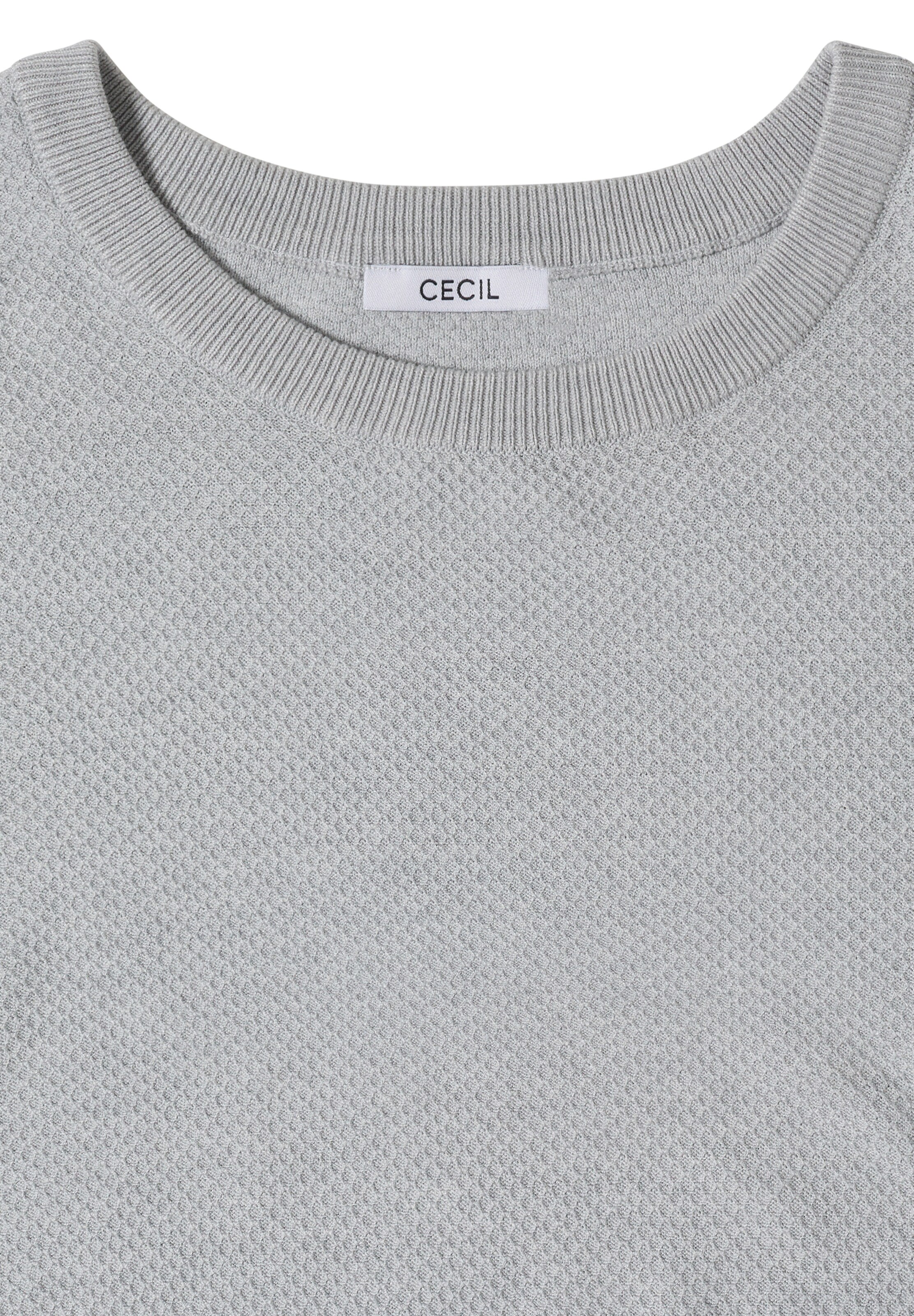 CECIL Pullover mit Rundhals und Struktur in Grau