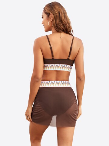 Magicshe Push-up Bikini 'Push Up Bikini Set mit hoher Taille' in Brown