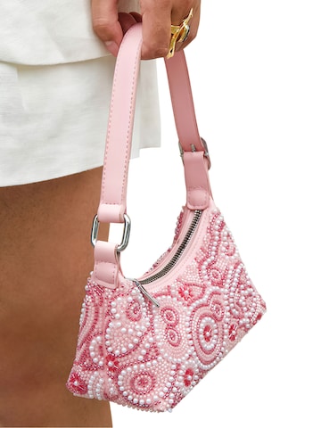 Magicshe Shoulder Bag 'Perlen Abendtasche' in Pink