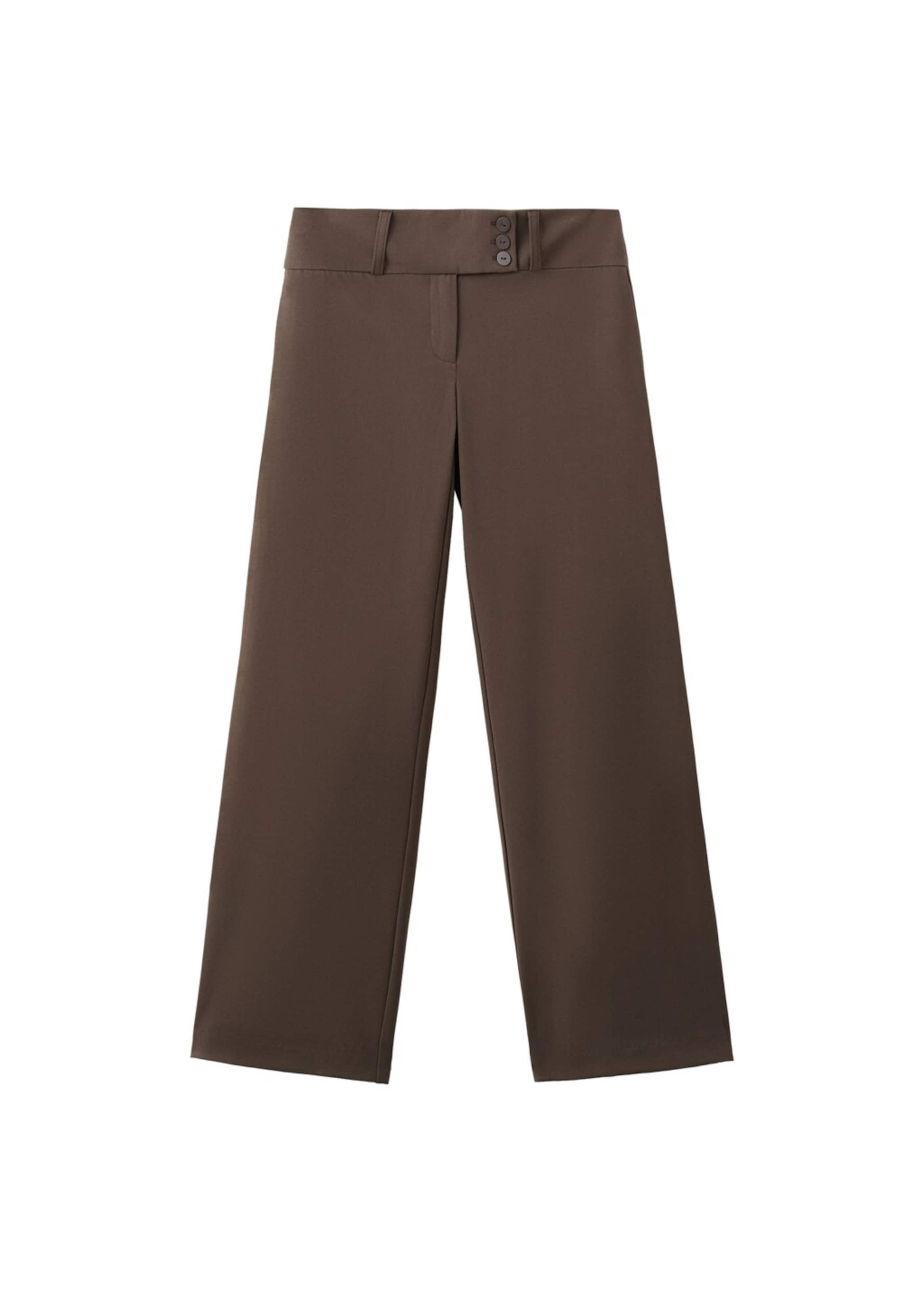 MANGO TEEN Regular Pants in Brown: front