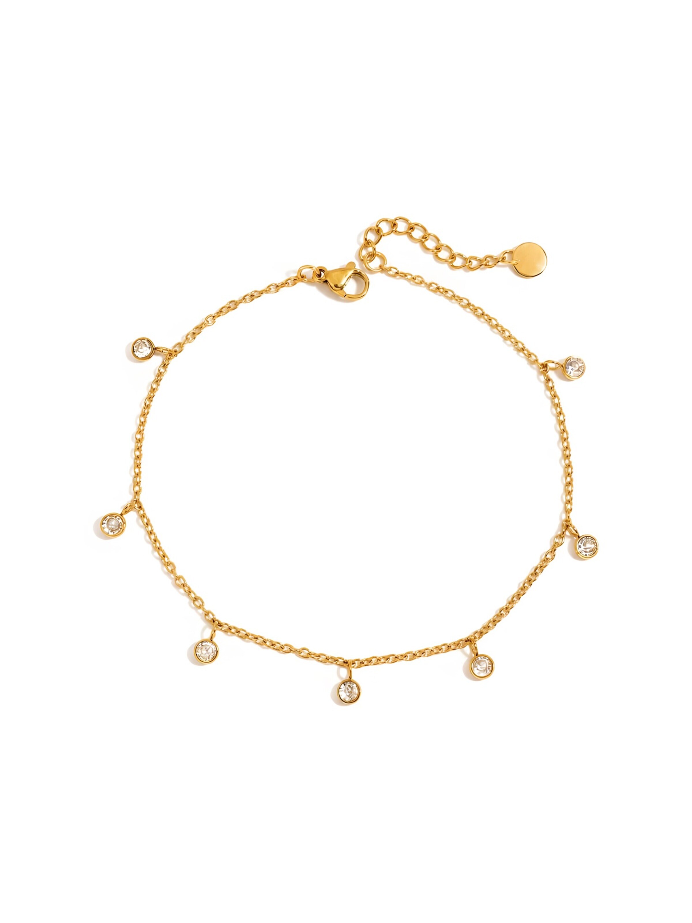 hiBALI Fußschmuck 'Sparkle Anklet'‌‌ in Gold: Vorderseite
