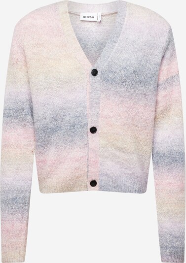 WEEKDAY Knit cardigan 'Jesper' in Beige / Dusty blue / Pink, Item view