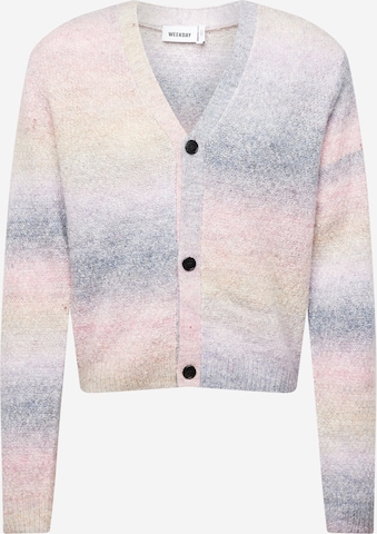 WEEKDAY Knit Cardigan 'Jesper' in Pink: front