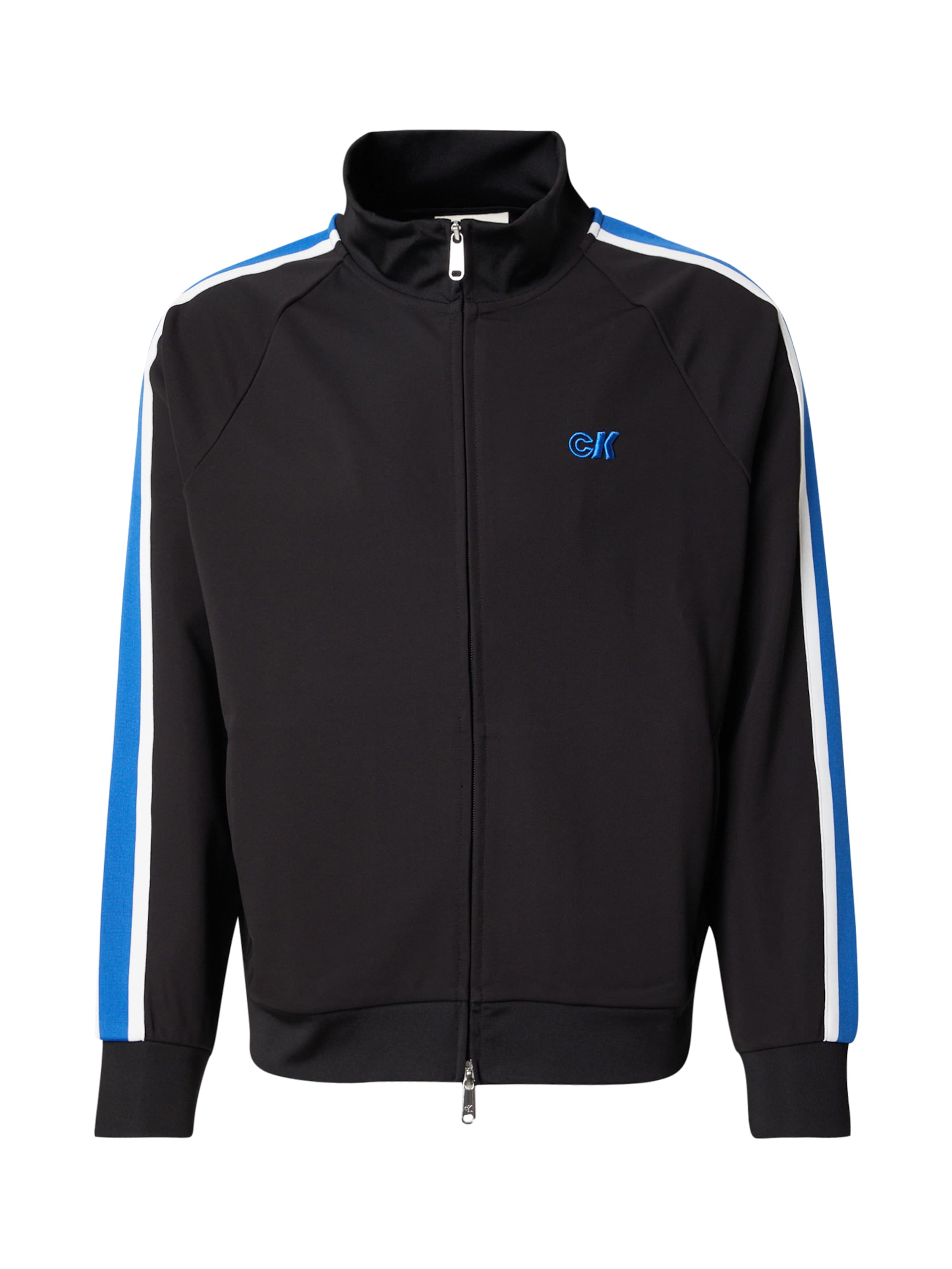 Veste de survêtement Calvin Klein Jeans en noir : devant