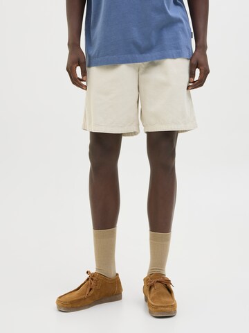 JACK & JONES Широкий Штаны в Бежевый: спереди