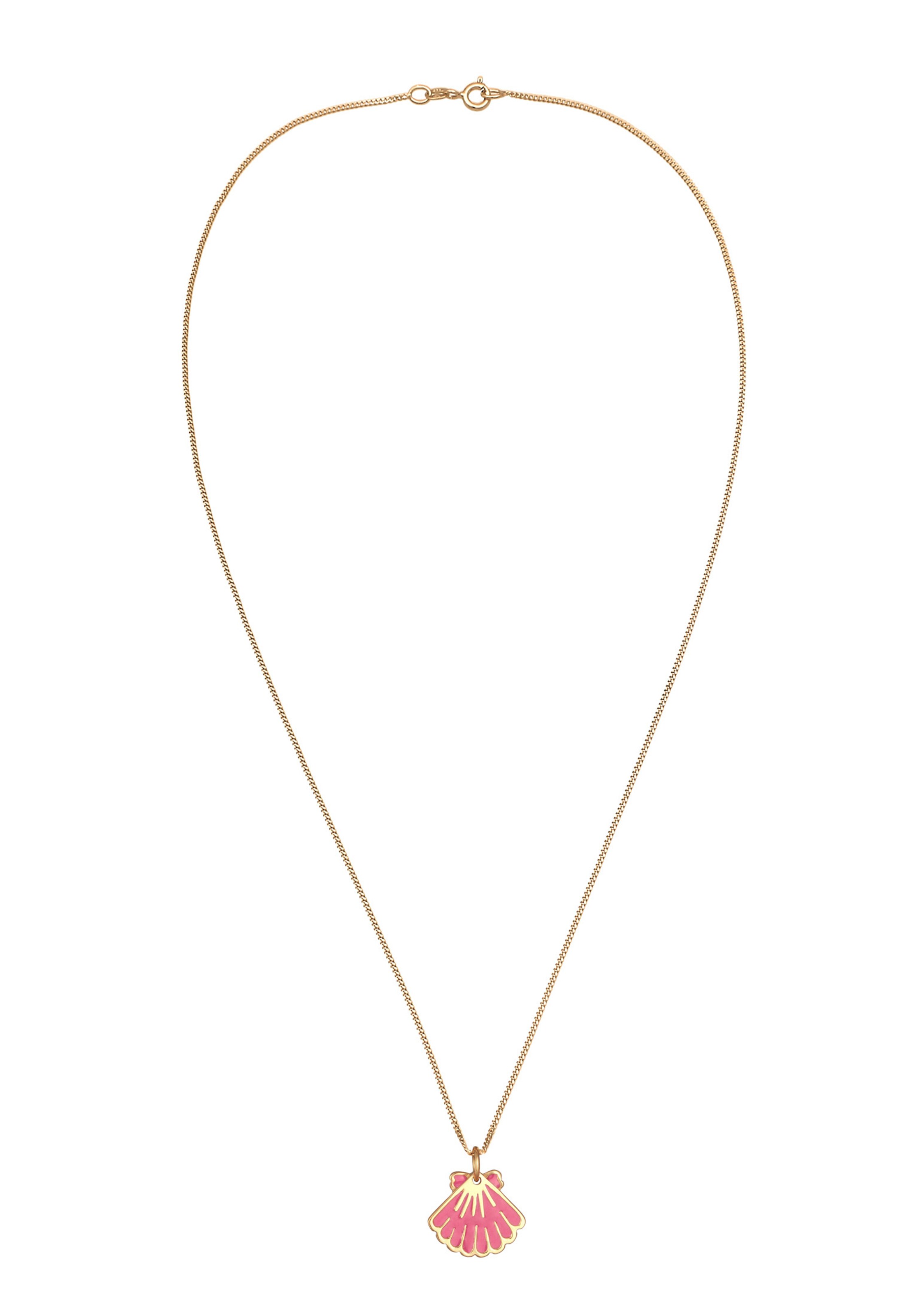ELLI Kette 'Muschel' in gold / pink, Produktansicht
