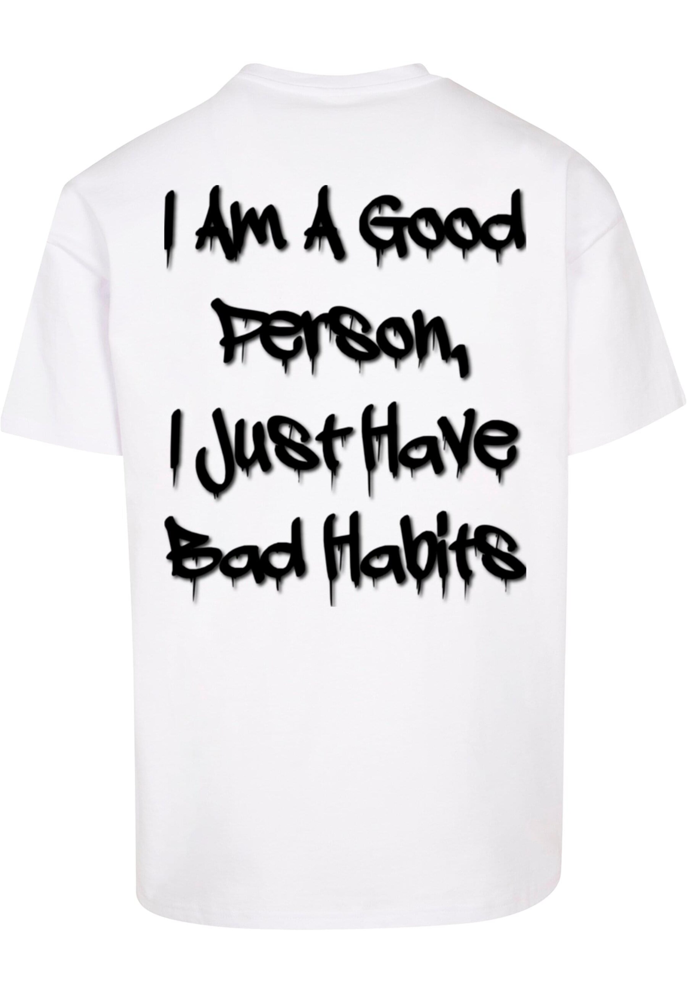 Merchcode Póló 'Bad Habits' - fehér
