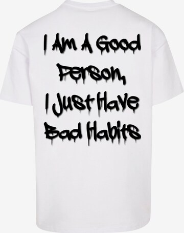 Merchcode Shirt 'Bad Habits' in Weiß