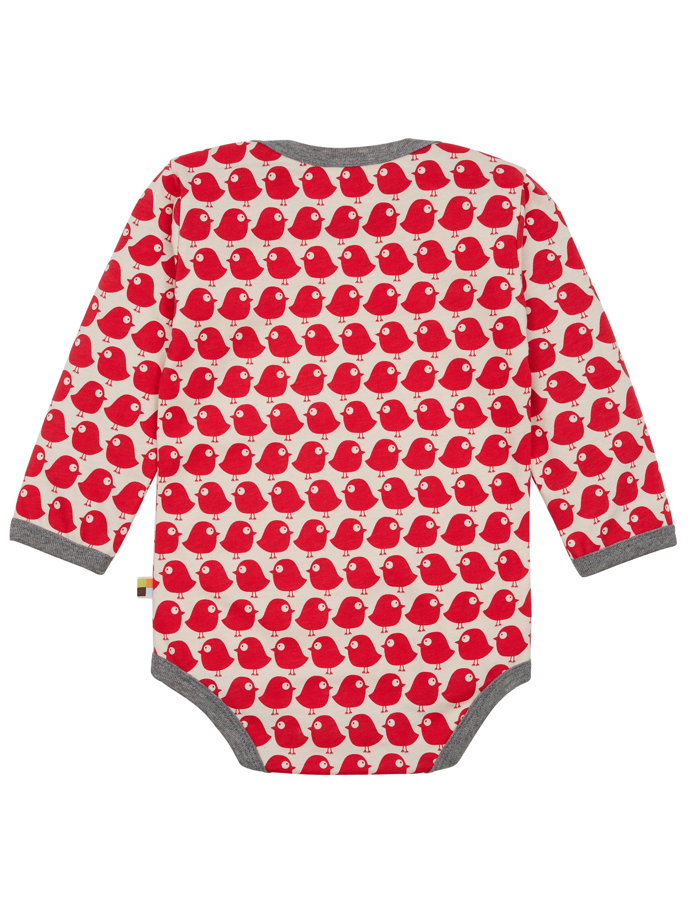 loud + proud Strampler/Body 'Vögel'‌‌‌‌‌ in Rot