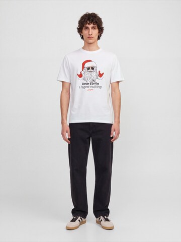 JACK & JONES - Camiseta 'JJXMAS FUN' en blanco