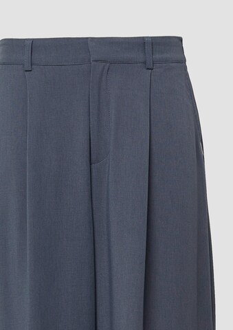 QS Wide leg Pleat-Front Pants in Grey