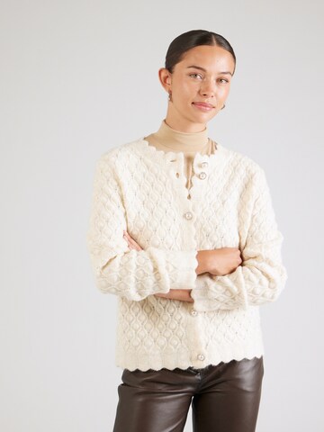 YAS Cardigan 'YASBUBBLE' i beige: forside