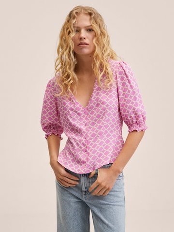 MANGO Blouse 'BEADY' in Pink: front