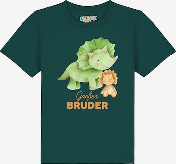 watabout.kids T-Shirt 'Dinosaurier 07 Großer Bruder' in Grün: Vorderseite