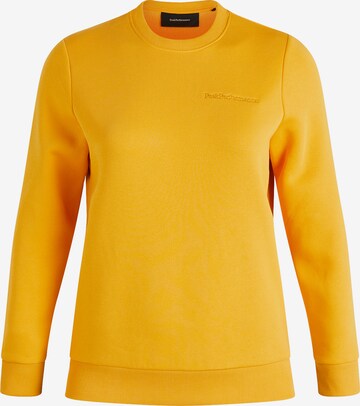 Sweat-shirt 'Crew' PEAK PERFORMANCE en jaune : devant