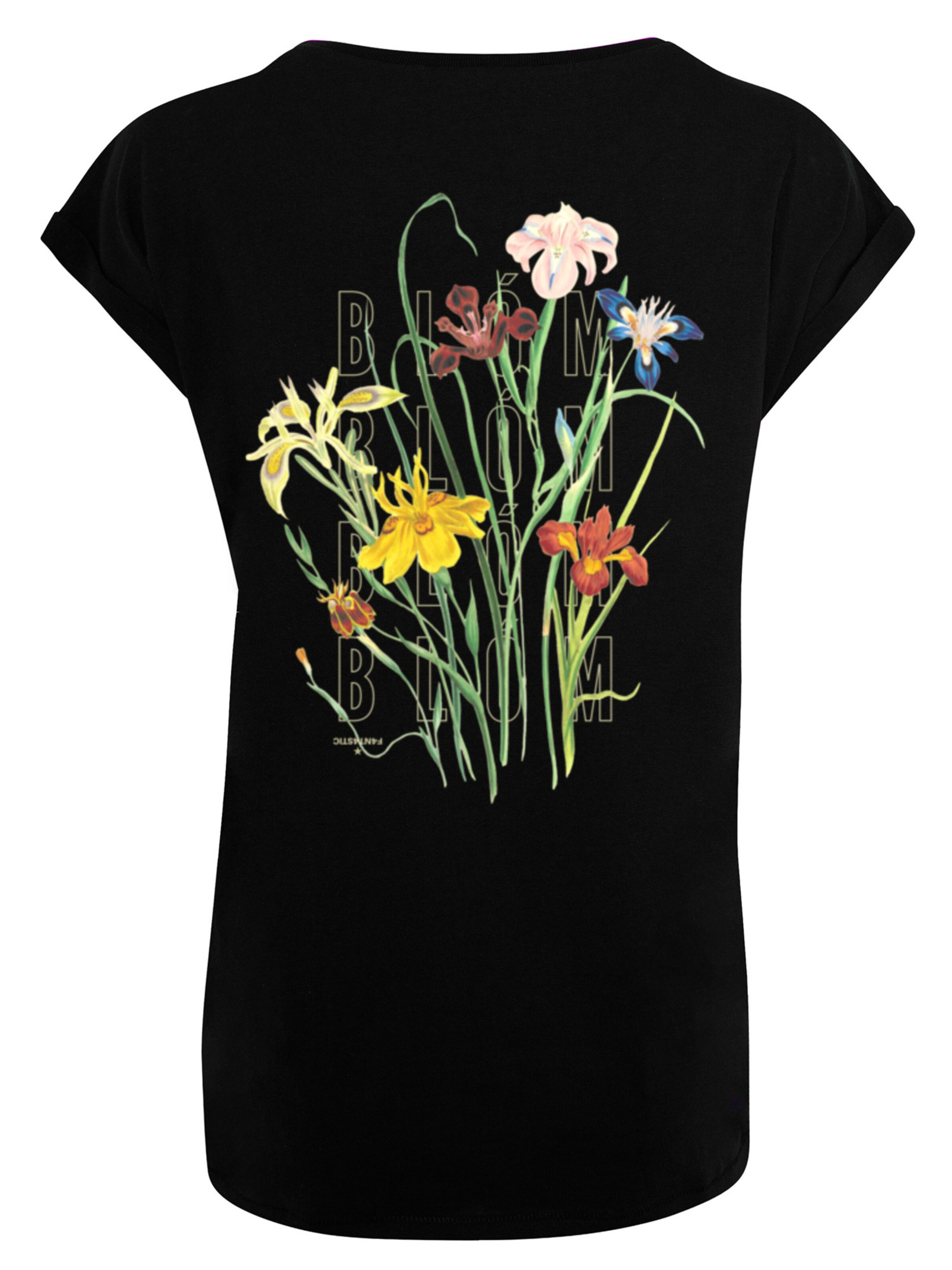 F4NT4STIC Shirt 'Blóm' in Zwart