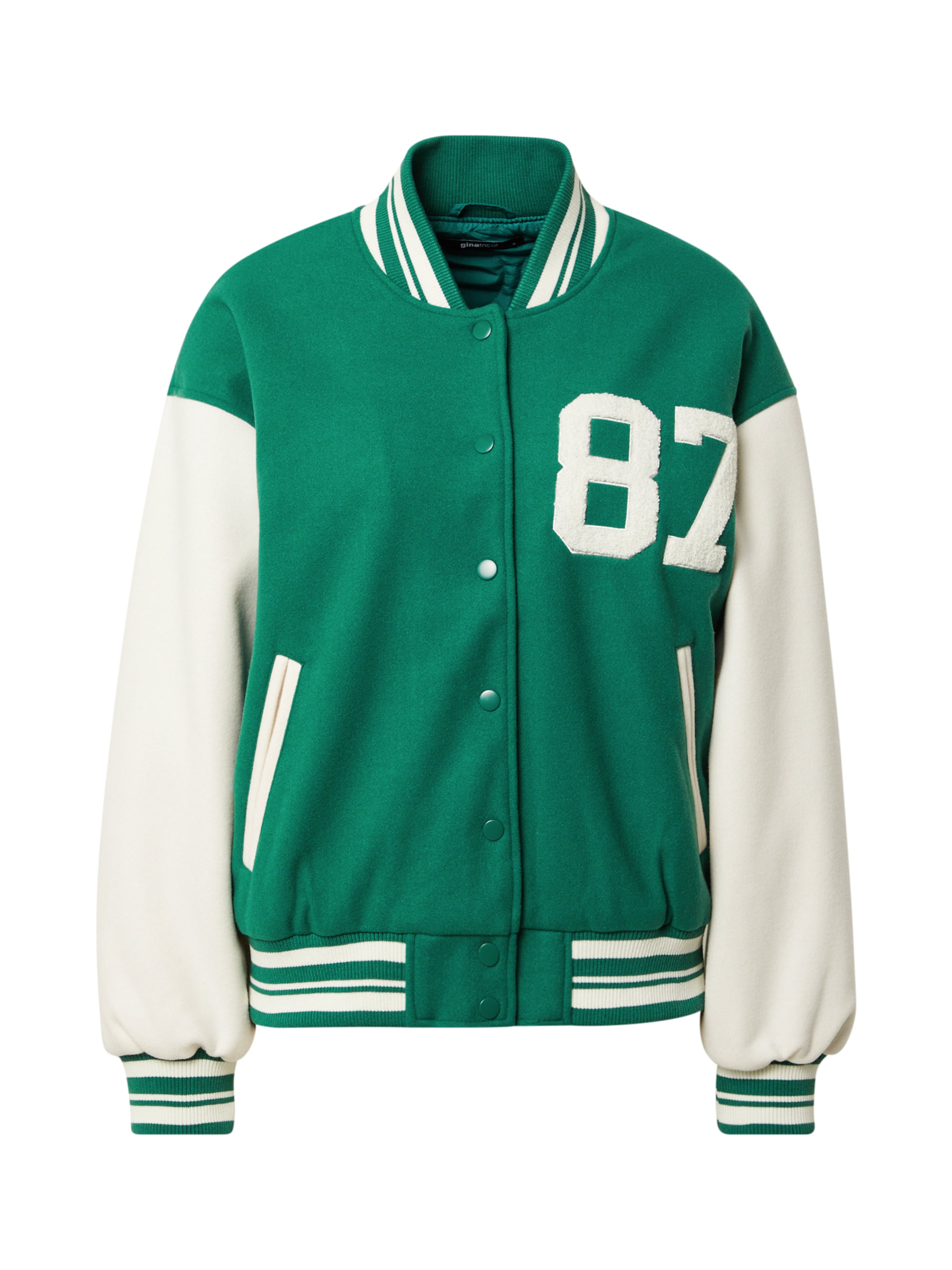 Gina Tricot Φθινοπωρινό και ανοιξιάτικο μπουφάν σε κρεμ / σκούρο πράσινο, Άποψη προϊόντος