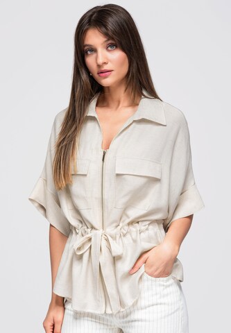 Ombre Bluse in Beige: Vorderseite