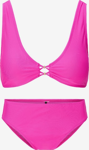 Triunghi Costum de baie două piese de la LingaDore pe roz: față