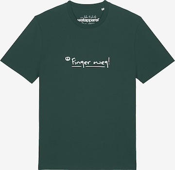 Maglietta 'Finger Weg' di Watapparel in verde: frontale