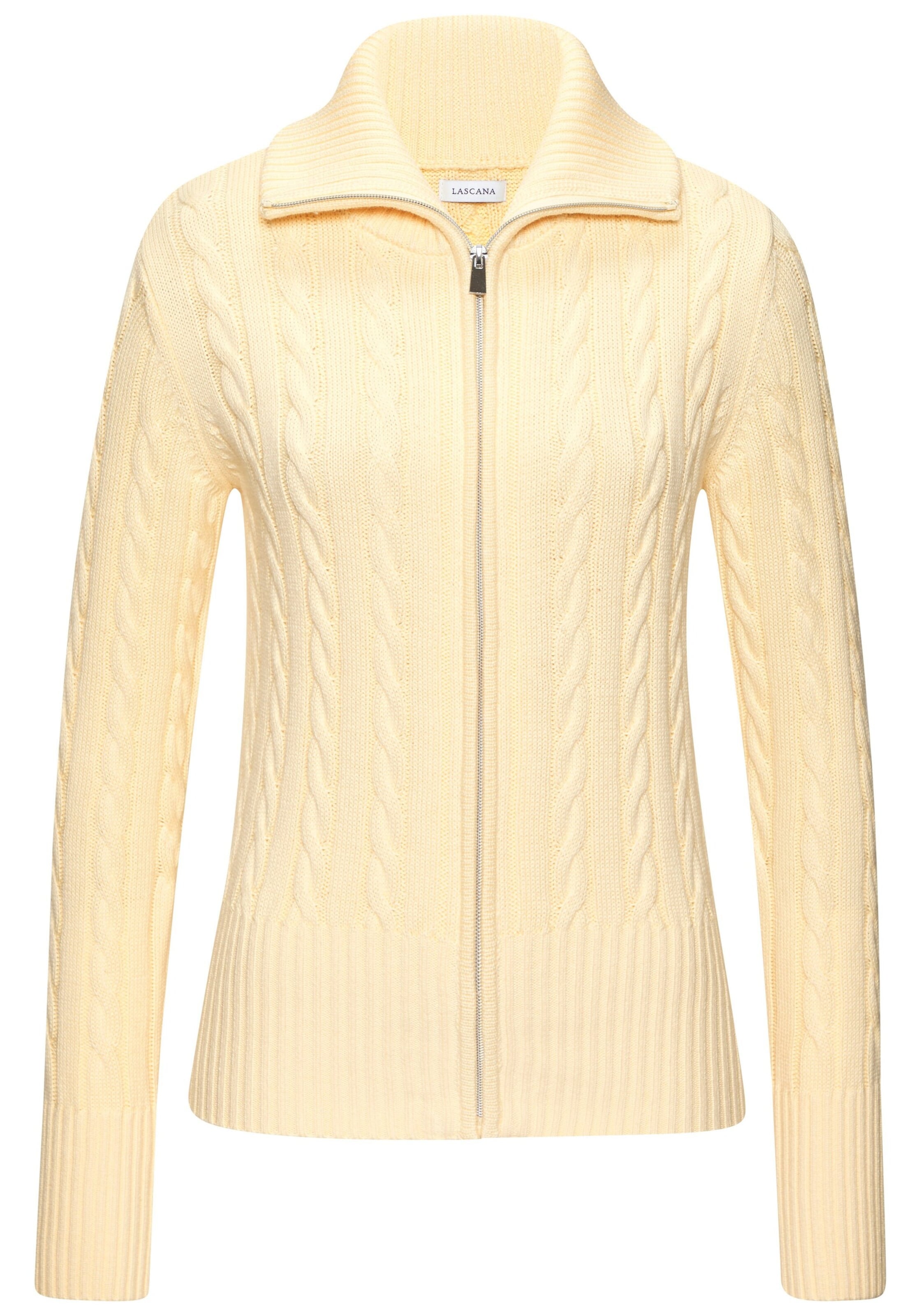 LASCANA Knit Cardigan in Yellow: front